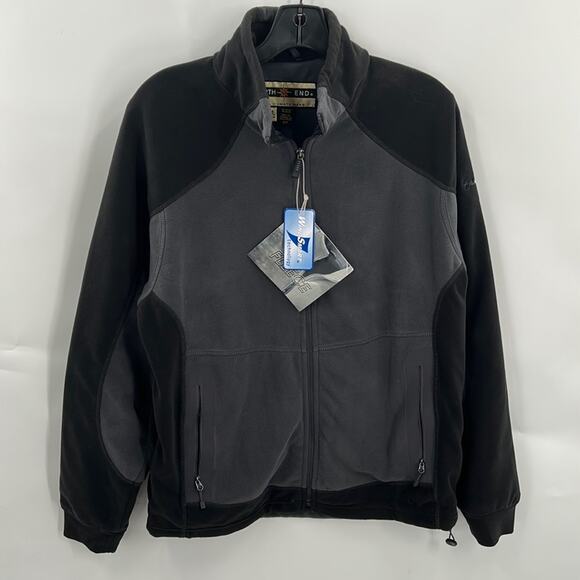 North End All Climate Wear Men's NWT Two Tone Gray Full Zip Fleece Jacket Small - Picture 1 of 14